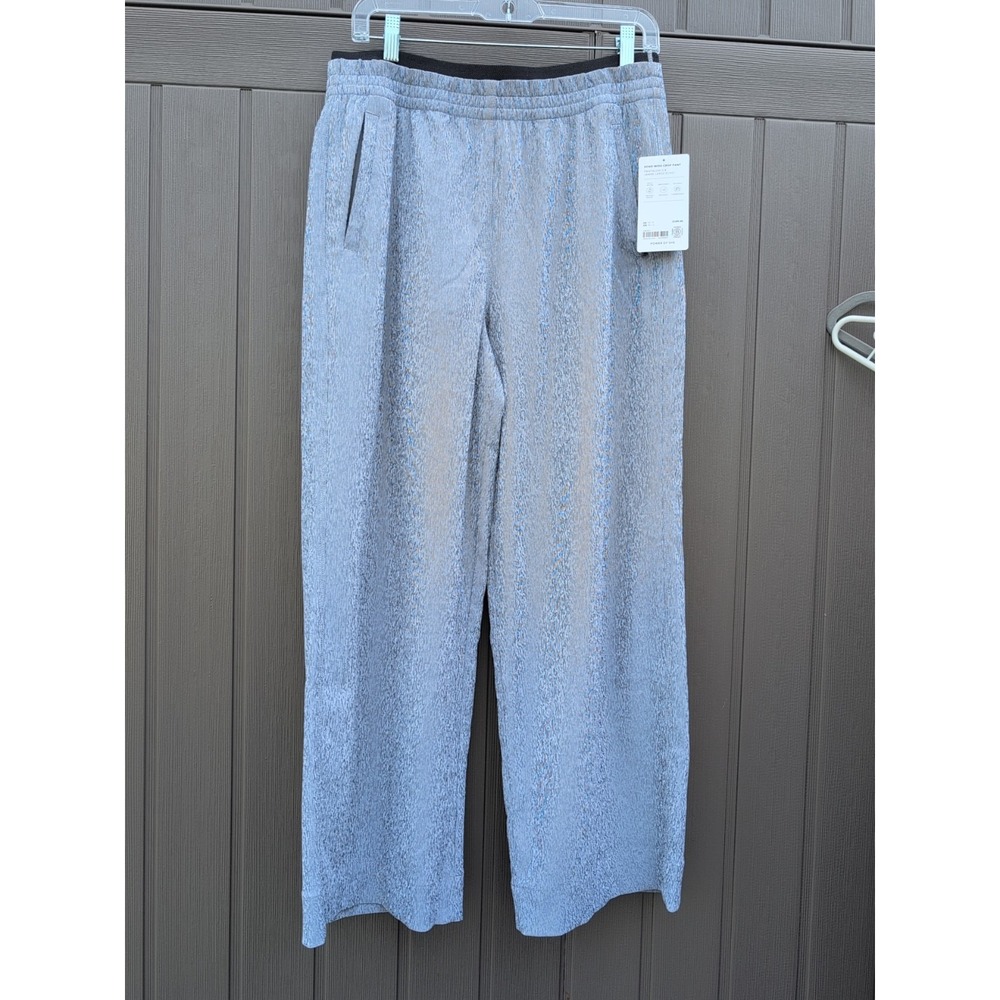 Athleta Echo Wide Cropped Pants Women's‎ Size 10 Lightweight Grey Elastic Waist